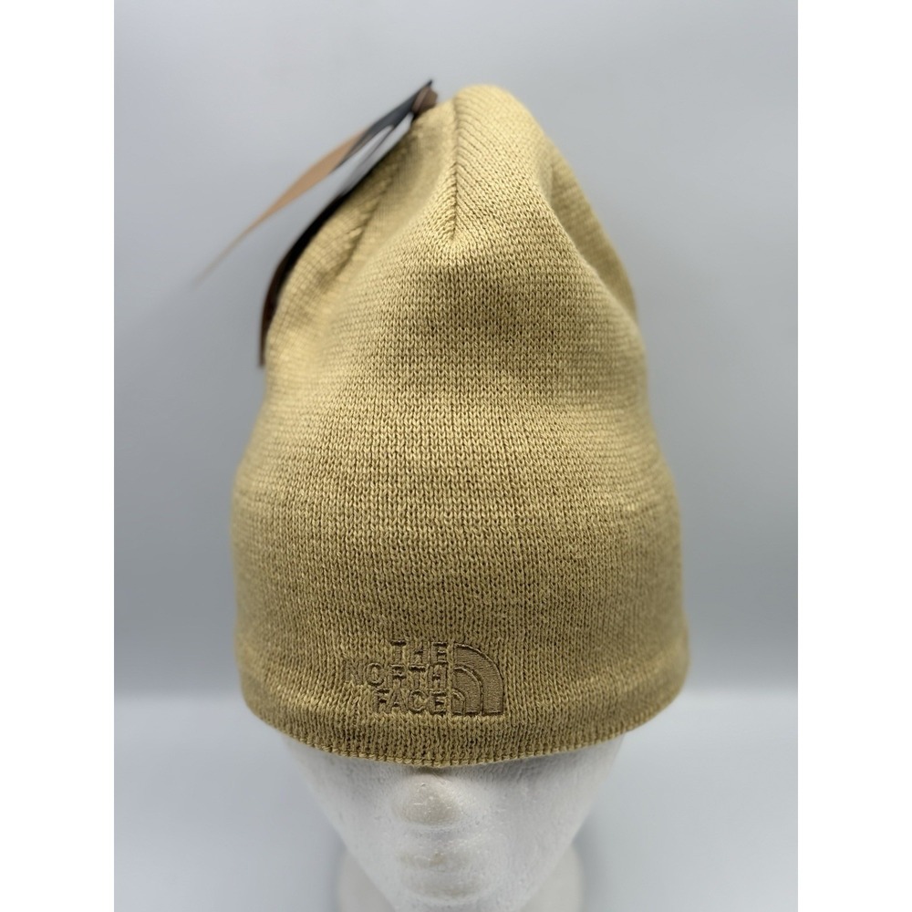The North Face Jim Beanie - Beige Knit Beanie Hat for Men, One Size Warm